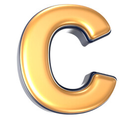 Font Gold With Black 3D Render