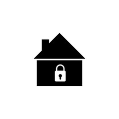 House lock icon vector,vector flat black trendy style illustration for web and app on white background..eps