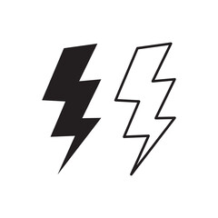 Lightning bolt vector icon.simple flat linear illustration on white background..eps