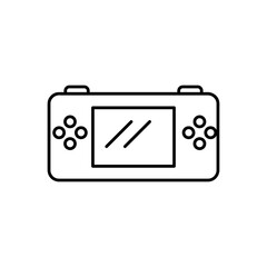 Portable video game console line icon. Handheld game simpel flat linear illustration on white background..eps