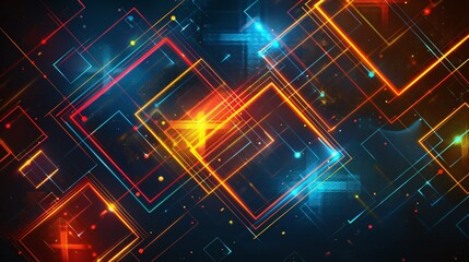 Obraz premium Abstract Digital Network with Glowing Lines