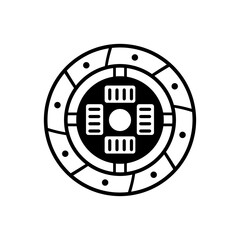 trector clutch plat icon. vector flat black illustration on white background..eps