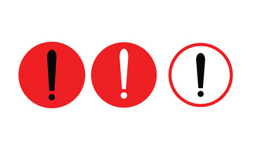 Exclamation mark icon flat design vector. Alert, Warning icon. 
