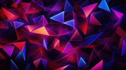 Vivid colors 3d triangles background