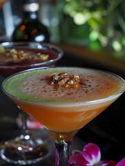 Whipped Cream and Pecans Martini Cocktail Recipe