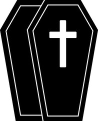 Obraz premium Halloween coffin silhouette vector. Halloween vampire coffin silhouette vector isolated.