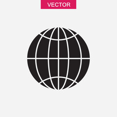 Globe icon vector. Planet Earth sign simple illustration on white background..eps