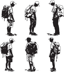 backpack silhouettes