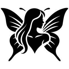 Butterfly woman silhouette vector illustration set featuring elegant fairy designs. Perfect for mystical and fantasy-themed design projects