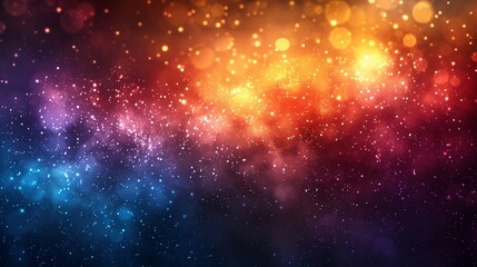 Abstract Glowing Galaxy in Red, Orange, and Blue