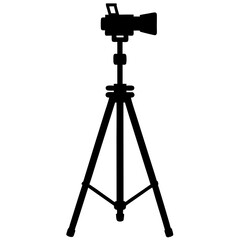Camera stand vector silhouette illustration