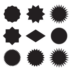 Set of sunburst or starburst icon. EPS 10