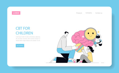 Cognitive Behavioral Therapy. Flat Vector Illustration