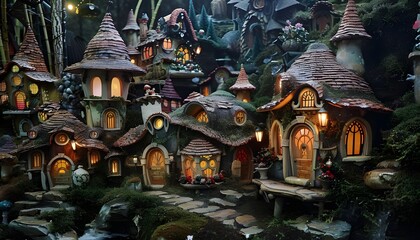 Obraz premium fairy village nestled in a forest