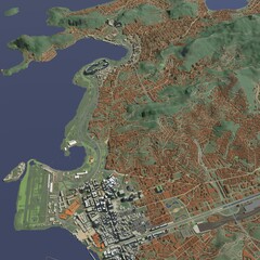 3D illustration of city and urban in Rio de Janeiro Brazil