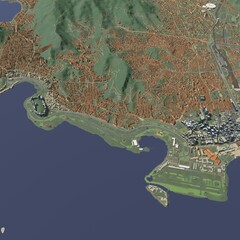 3D illustration of city and urban in Rio de Janeiro Brazil