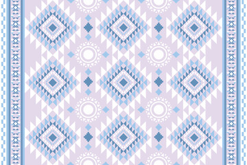 Obraz premium Navajo tribal vector seamless pattern. Native American ornament. Ethnic South Western decor style. Ikat Boho geometric ornament. Vector seamless pattern. Mexican blanket, rug. Woven carpet
