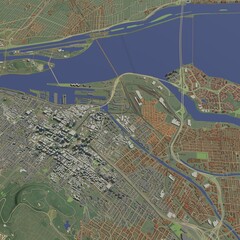 3D illustration of city and urban in Montreal Canada