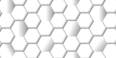 Abstract white background with hexagons. Abstract hexagon polygonal pattern background vector. seamless bright white Pattern with hexagons illustration of a honeycomb. Futuristic surface .