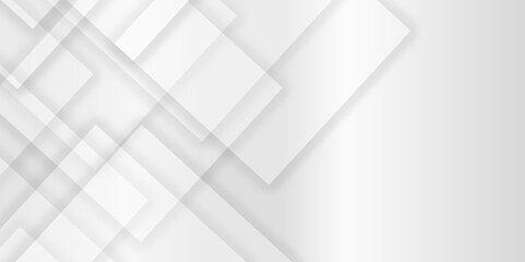 Abstract white and grey geometric overlapping square pattern background with shadow. paper texture design Abstract white background can use for design, background concept, vector illustration.