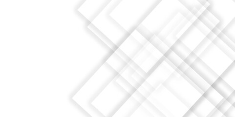 Abstract white and grey geometric overlapping square pattern background with shadow. paper texture design Abstract white background can use for design, background concept, vector illustration.