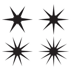 Starburst shapes. Sparkle icon set. Starburst icons. Star icons collection. Star icons isolated on white background. vector graphic EPS 10.