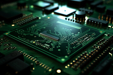 Fototapeta premium Abstract technology circuit digital line electronic network data innovation concept background.