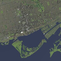 3D illustration of city and urban in Toronto Canada