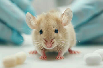 Fototapeta premium Lab mouse in a laboratory