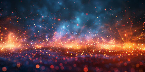 Naklejka premium 夜空に輝く花火の背景イラスト