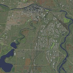3D illustration of city and urban in Calgary Canada