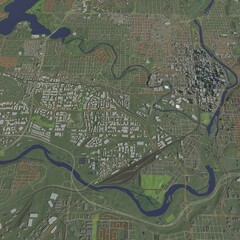 3D illustration of city and urban in Calgary Canada
