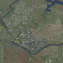 3D illustration of city and urban in Calgary Canada