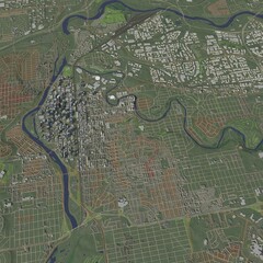 Obraz premium 3D illustration of city and urban in Calgary Canada