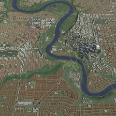 3D illustration of city and urban in Edmonton Canada