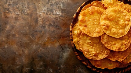 Obraz premium indian frybread background with copy space