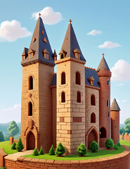 Fototapeta premium A brick wall texture with bricks in various colors, adding a whimsical and playful feel to a game level.