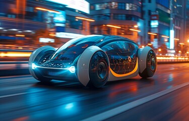 automobile in autonomous mode clever or electric vehicle