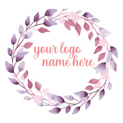 Watercolor logo template floral logo design