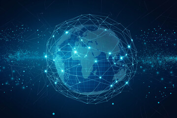Obraz premium illustration of technology globe and world map,AI generative illustration