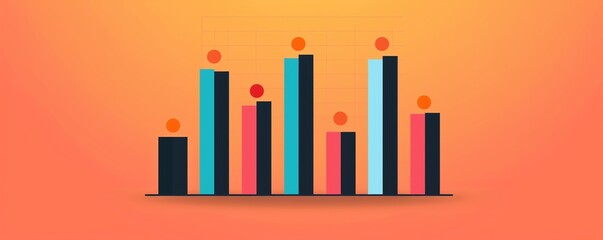 Data visualization, infographics and charts, flat design illustration