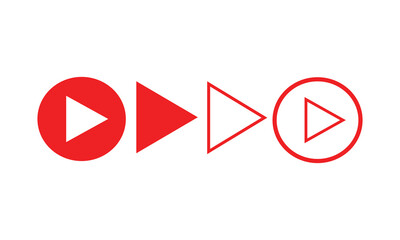 Play Icon set.  Black Play button icon collections on white background.  Video audio player button set  Vector illustration.
