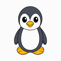 Cute penguin is sitting vector illustration