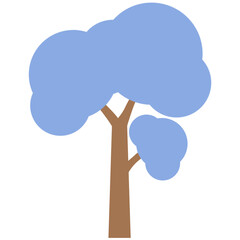 Flat and Minimalist Tree Icon, Isolated on White