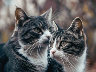 Fototapeta premium black and white cat