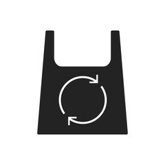 Isolated Pictogram Icon of recycle plastic bag and bottle