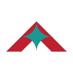 abstract initial letter A logo design with stars icon element