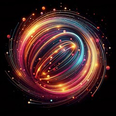 Obraz premium abstract background with colorful sphere glowing lights