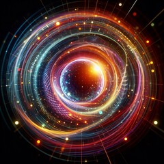 Obraz premium abstract background with glowing circles