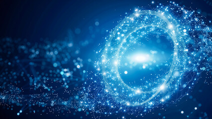 Abstract glowing network structure with highlighted nodes and lines